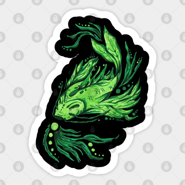 Koi Elemental- Rainforest Sticker by hybridgothica